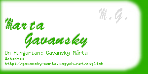 marta gavansky business card